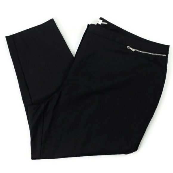 Calvin Klein Black Zip Pocket Stretch Tapered Leg Ankle Pants Womens Plus 24W - Picture 5 of 11